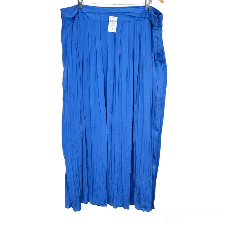 Chico’s Silky Crinkle Pleated Blue Maxi Skirt Women’s Size XXL (Chico 4) NEW